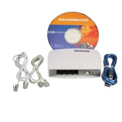 USB Digital Voice Recorder 2 Port USB Phone Call Recording Box with Caller ID - Image 1