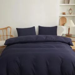 OEM Simple Fashion Pure Multi-Color Ruffles Washed Cotton Bed Sheets - Image 3