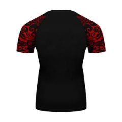 Custom Sublimation Designs Rash Guard Polyester Short Sleeve Compression Shirt - Image 2