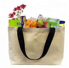 Cotton Shopping Bag, Canvas Tote Bag, Calico Bag, Custom Logo Print Grocery Bag, Promotional Shopping Bags - Image 2
