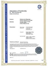 Certificates certificate from Nu-Lift Equipment Co., Ltd.