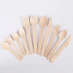 Disposable Bamboo Pulp Spoons Biodegradable Bamboo Cutlery Forks Spoons - Image 1