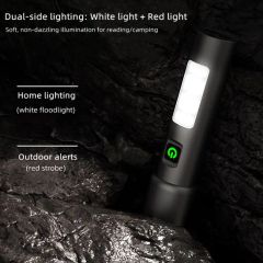 Multi-Function LED White Laser Flashlight Rechargeable Telescopic Zoom & Side Work Lights - Image 3