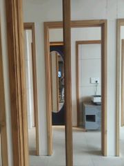 WPC Brown Wooden Door Frame Color Brown Type Indoor Material WPC Style Hexagonical Open Style Sliding Brand Vidhitsu - Image 1