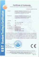 CE certificate from Shenzhen FiberMania Technology Co., Ltd.
