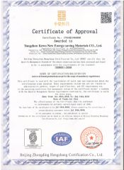 ISO9001 certificate from Nanjing Hairui Heat Preservation Material Limited Liability Company