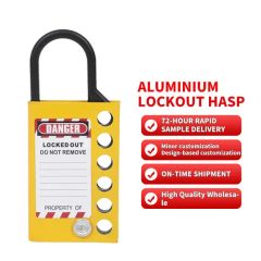 Heavy-Duty Lockout Hasp Set with Durable Safety Padlocks Color Yellow OEM Accepable Feature Durable Model NO. M-D26 Trademark - Image 3