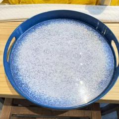 Extra Sturdy Deep Blue Color PP Material Plastic Disposable High-End Serving Tray - Image 2