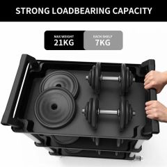 Customized Multi-Function 3 Tier Foldable Metal Storage Rolling Utility Cart with Wheels - Image 2