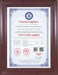 Trusted suppliers certificate of Guangdong Haozheng Hydraulic Equipment Co., Ltd. – certificate photo, supplier certificates section