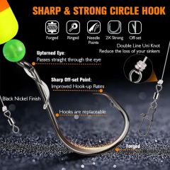 Lotus Pompano Rigs for Surf Fishing Unique T-Knot Strong Pre-Rigged Pompano Rigs Surf Fishing Rigs Saltwater with Pompano Floats with Circle Hooks - Image 4