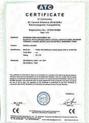CE Certificate of Digital Caliper certificate from Shenzhen Pride Instrument Inc.