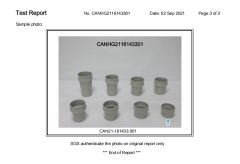 Product Inspection Report certificate from Shenzhen Hewang Silicone Product Co., Ltd.