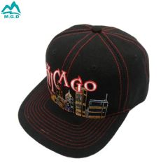 Wholesale Two-Tone Printed Brim Custom Logo Custom Snapback Caps Black - Image 6