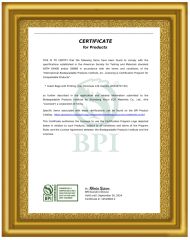 BPI certificate of Weifang Golden Grain Bio Material Co., Ltd. – certificate photo, supplier certificates section
