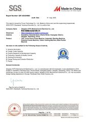 SGS Test report certificate from Qingdao AYPA Mechanical & Electrical Co., Ltd.