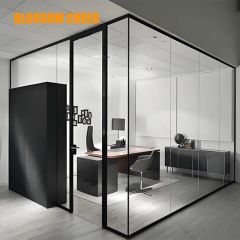 Sleek Modern Aluminum Glass Office Partition Wall Solutions Color Black Style Modern Model NO. BC1865 Security Rating A HS Code - Image 1