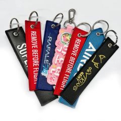 Custom Embroidered Keychain Metal Ring Logo 13*3cm Eco-Friendly 1Y 3-7D Sample MOQ100 - Image 5