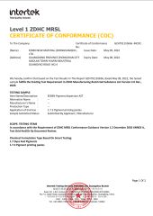 Quality Test certificate from Xiamen Folover Import &Export Co., Ltd.