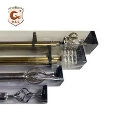 Manufacture Modern Gold Threaded Extendable Curtain Rods MOQ 100 Sets Color Silver Material Iron Diameter 28mm Trademark R&C - Image 4