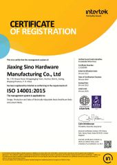 ISO 14001 certificate from Jiaxing Nordkang Smart Home Co., Ltd