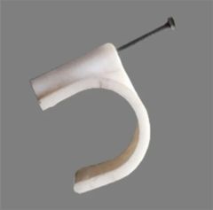 Plastic White Circle Cable Clips Size 20 mm Color White Brand B And M Finish Polished Packaging Type Packet Clip Material - Image 1