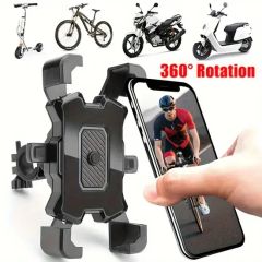 Bicycle Motorcycle Handlebar Rearview Mirror Cell Mount Bracket Mobile Phone Holder - Image 2