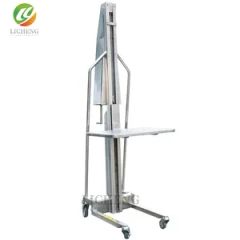 Compact Manual Hydraulic Pallet Stacker Lift with Stainless Steel Frame & Cable Hoist - Wuxi Licheng Smart Technology Co., Ltd.