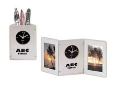 Table Desk Alarm Clock Photo Frame Penholder Analog Single Ring 1Y Quartz Plastic Circular Home Use OEM - Image 1