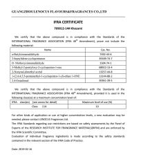 IFRA certificate from Guangzhou Lenocus Flavors & Fragrances Company