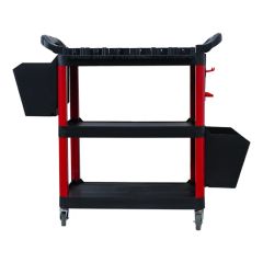 Multi-Functional Car Wash Tools Storage Trolley with Bucket Usage Car Wash Color Black+Red Size 55*85*115cm Model NO. - Image 1