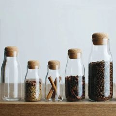 Cork Lids Round Glass Jar Storage Containers Origin China Certification CE Model NO. EB-S084 Trademark ECOLINK Type Small Package - Image 2