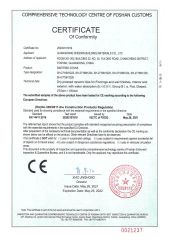 CE Certificate of Sintered Stone certificate from Foshan Ansheng Building Material Co., Ltd.