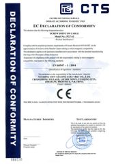 CE certificate of TAIZHOU HAOCHENG ELECTRIC CO., LTD. – certificate photo, supplier certificates section
