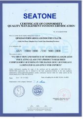 CERTIFICATE OF CONFORMITY certificate from Qingdao Forward Glass Industry Co., Ltd.