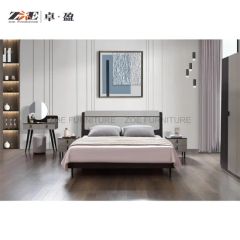 Modern Double Full Panel Sleeping King Wooden Queen Size Bed Frames - Image 1