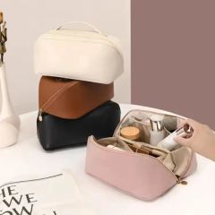 Custom Large Capacity Travel Storage PU Makeup Wash Cosmetics Bag - Image 1