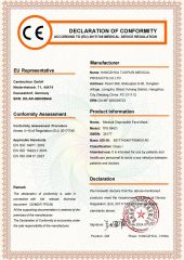 CE of face mask certificate from Hangzhou Tuopusi Medical Products Co., Ltd.