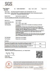 REACH CERTIFICATE certificate from Zhejiang Shuangyin Science And Technology Co., Ltd.