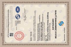 ISO certification certificate from Dongguan Ganyuan Hardware Technology Co., Ltd.