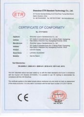 CE certificate from Shenzhen Layson Optoelectronics Co., Ltd.