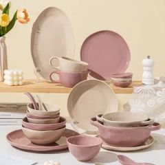 High Quality Restaurant Tableware Plates Bowls Sets Ceramic Dinnerware for Gift - Image 1