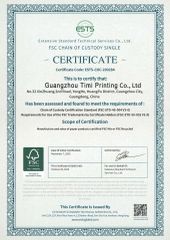 FSC certificate from GUANGZHOU TIMI PRINTING CO., LTD