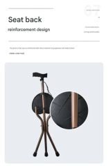 Foldable Walking Stick Chair with Heart-Shape Seat Portable to Help The Elderly - Shandong Guard Zenith International Trade Co., Ltd.