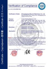 CE Certificate certificate from Zhangjiagang Beyond Machinery Co., Ltd.