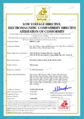Microscope certificate from Infitek Co., Ltd.