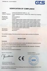 Certification certificate from Heshan Bedier Pendant Co., Ltd.