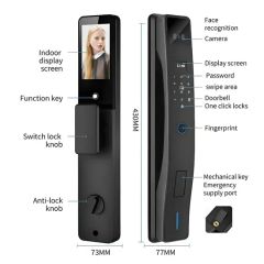 Manufacturer Tuya WiFi Multi Language Visual Intercom 3D Face Smart Door Lock - Image 5
