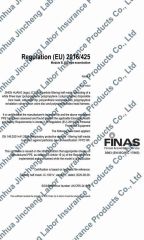 CE EN149:FFP2 JC-1001V certificate from Jinhua Toper Safety Equipment Co., Ltd.