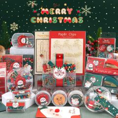 Office Stationery Christmas Gift Paper Binder Clips Set Push Pin Set for Student - Image 1
